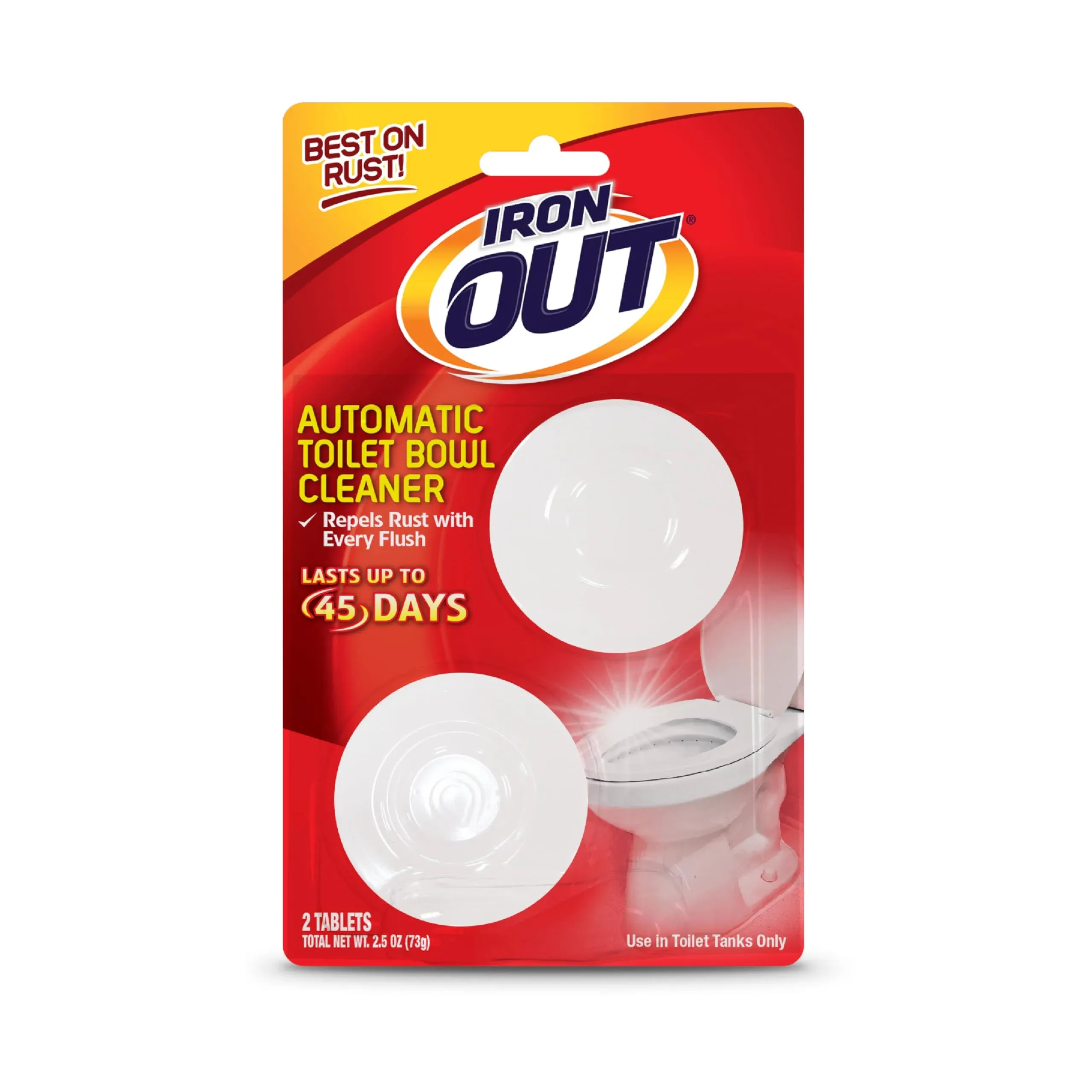 Iron OUT Automatic Toilet Bowl Cleaner Tablets, 2.1 oz, 2-Pack