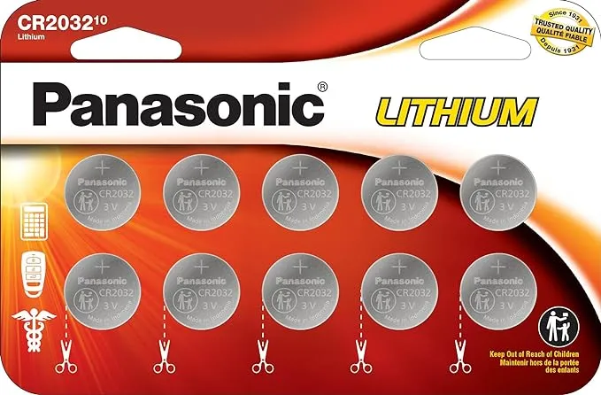 Panasonic CR2032 3 Volt Lithium Coin Battery (20 Batteries)