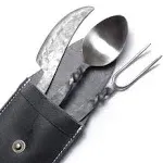 Handforged Medieval Cutlery Set - Stainless Steel Knife, Fork and Spoon Set -...