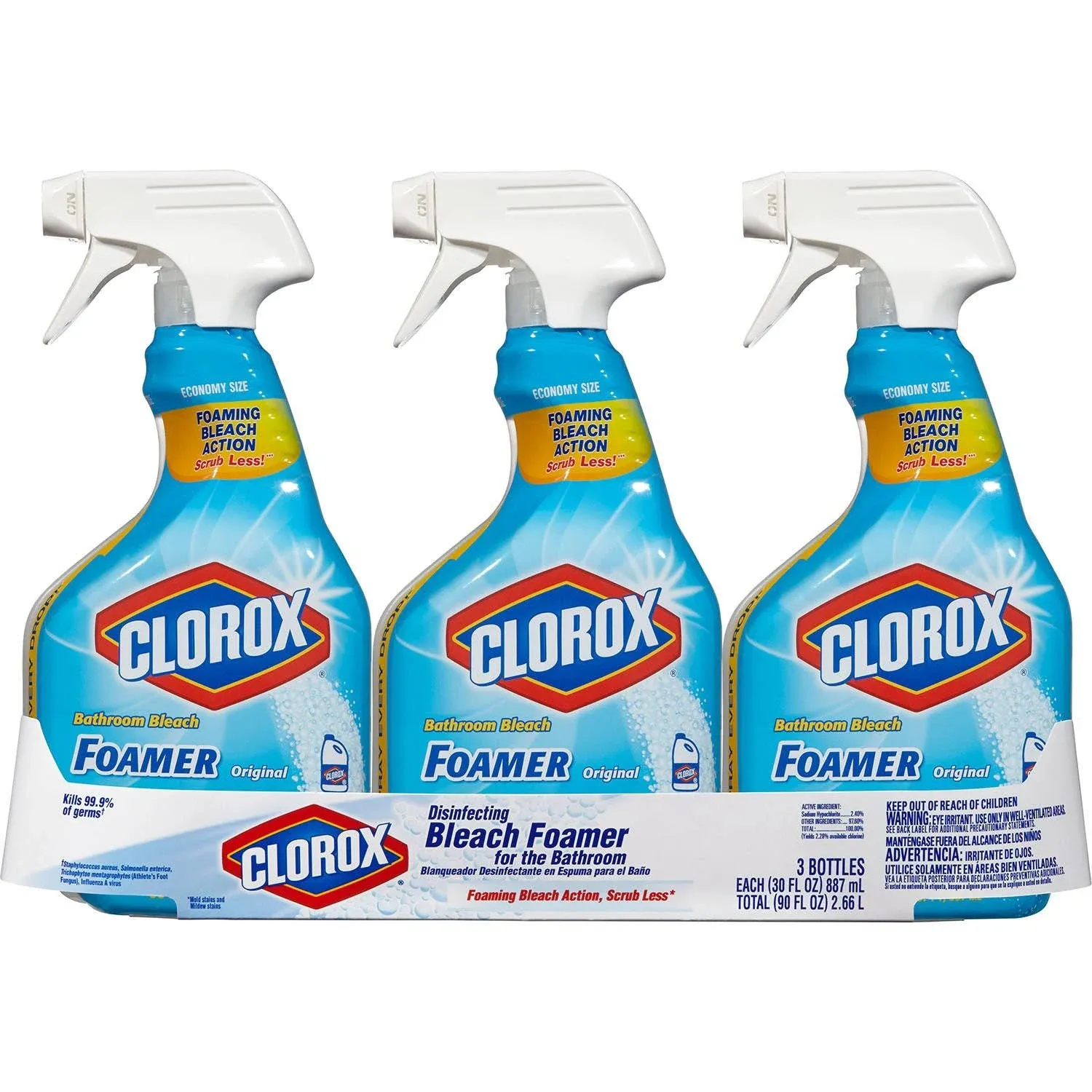 Clorox Bathroom Bleach Foamer Original Spray, Pack of 3