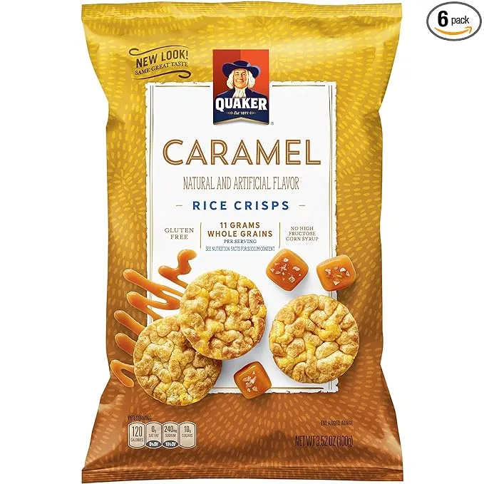 Quaker Rice Crisps, Gluten Free, Caramel, 7.04 Ounce (Pack of 6)