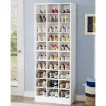 10-Tier Wooden Shoe Cabinet with 30 Cubbies