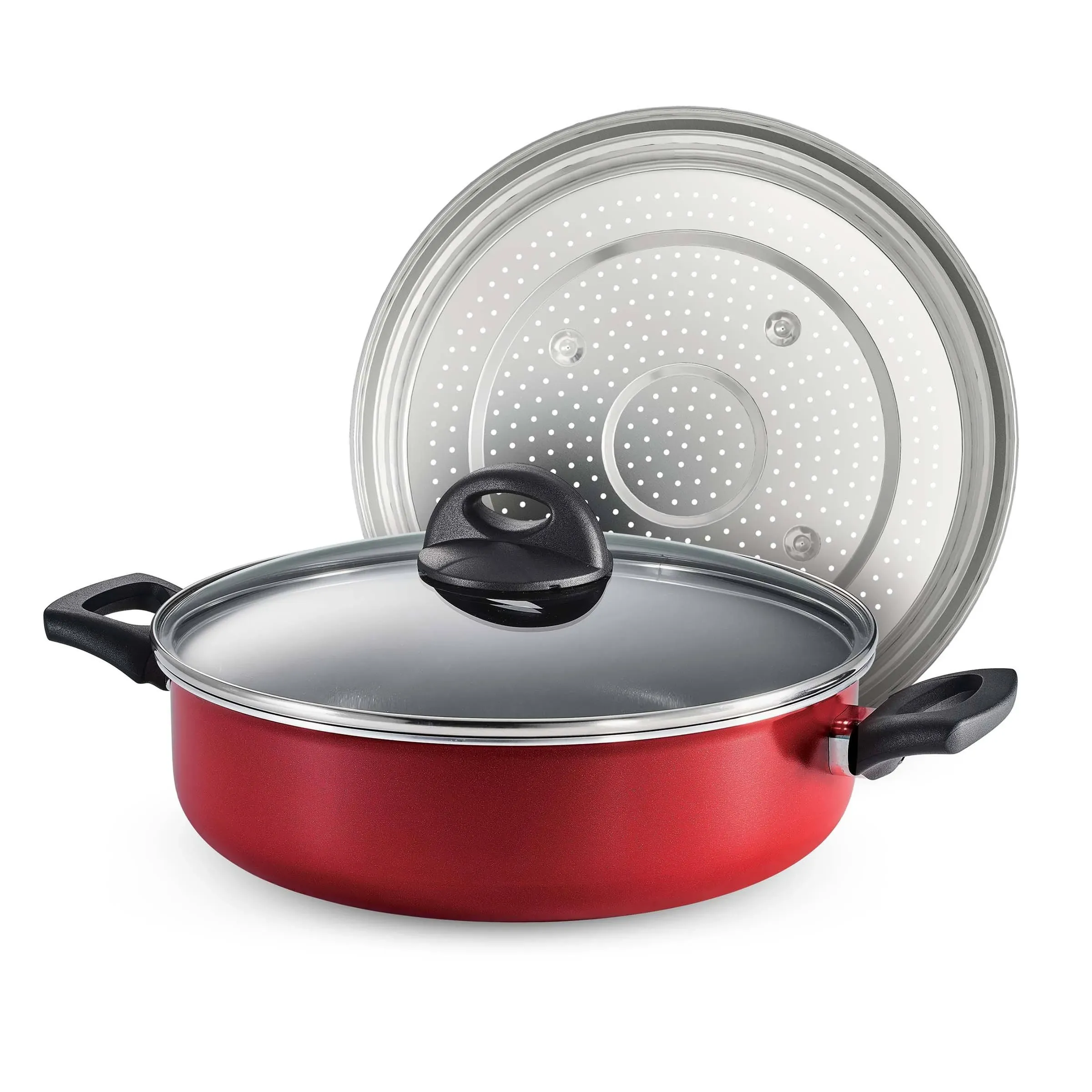 Tramontina 4 qt Covered Nonstick Pan with Steamer, 80149/134DS