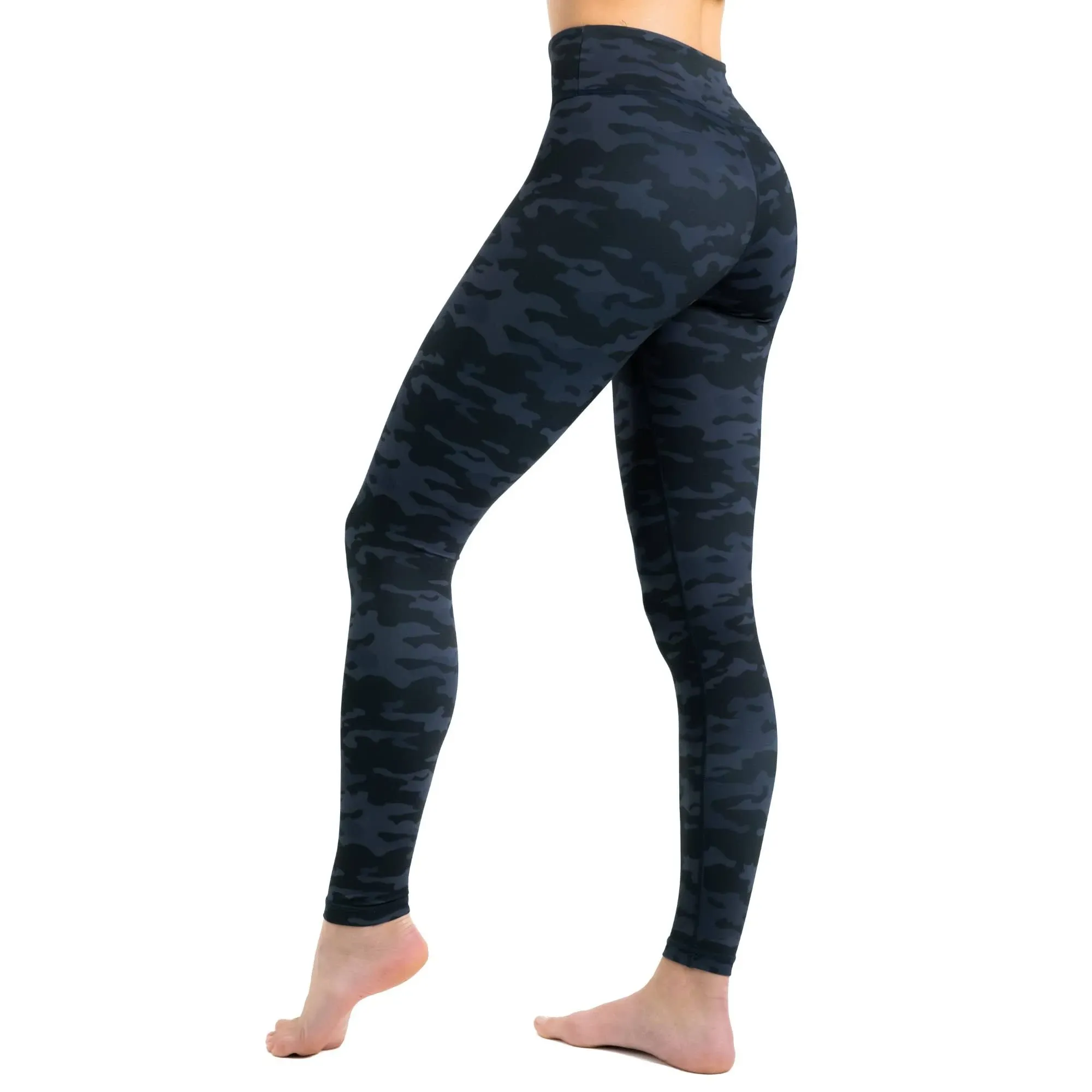 "Women's Compression Leggings Super High Waist - Camo Black"