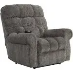 Signature Design by Ashley Ernestine Power Lift Recliner, Slate