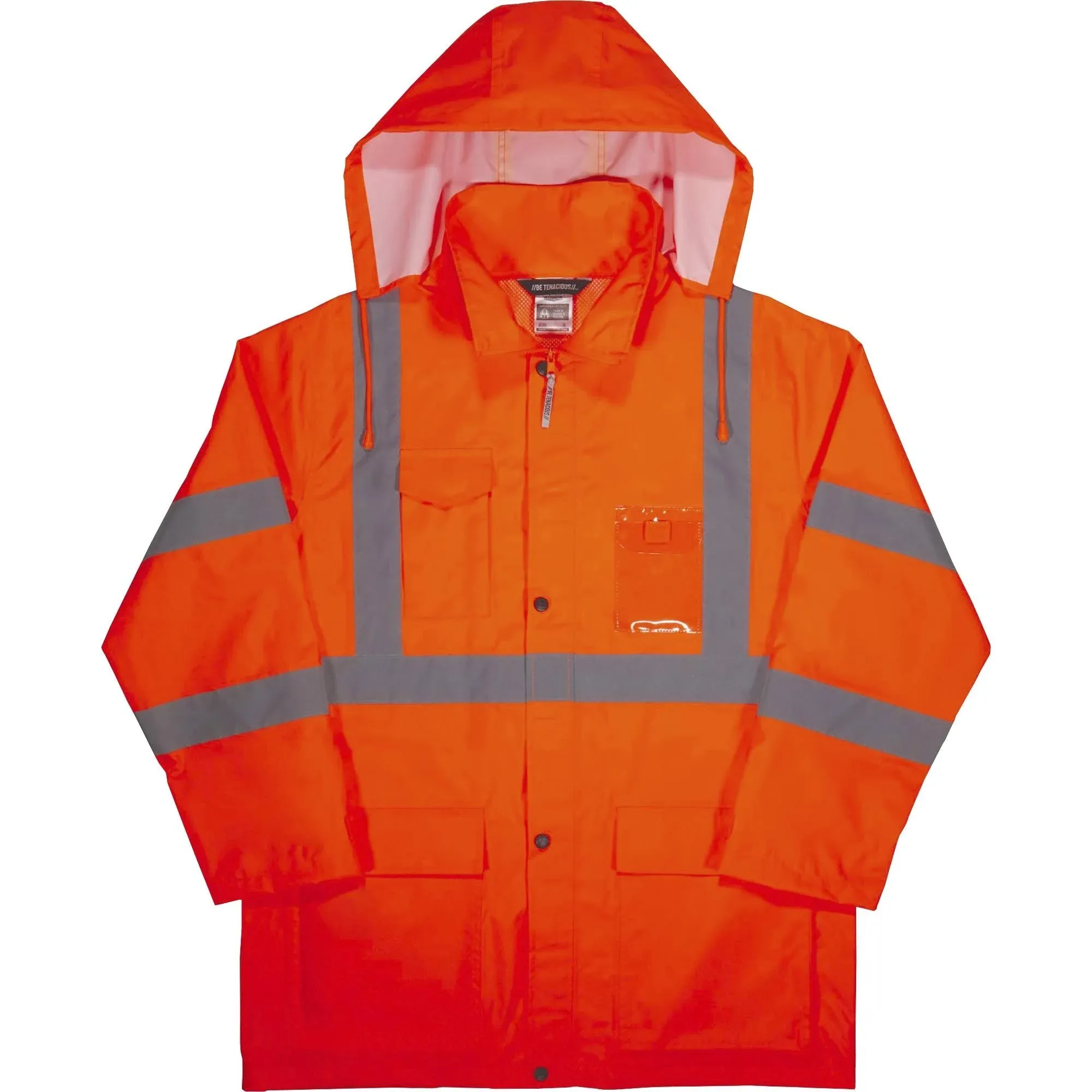 Ergodyne 8366 GloWear Type R Class 3 Lightweight Hi-Vis Rain Jacket, Orange, 2XL