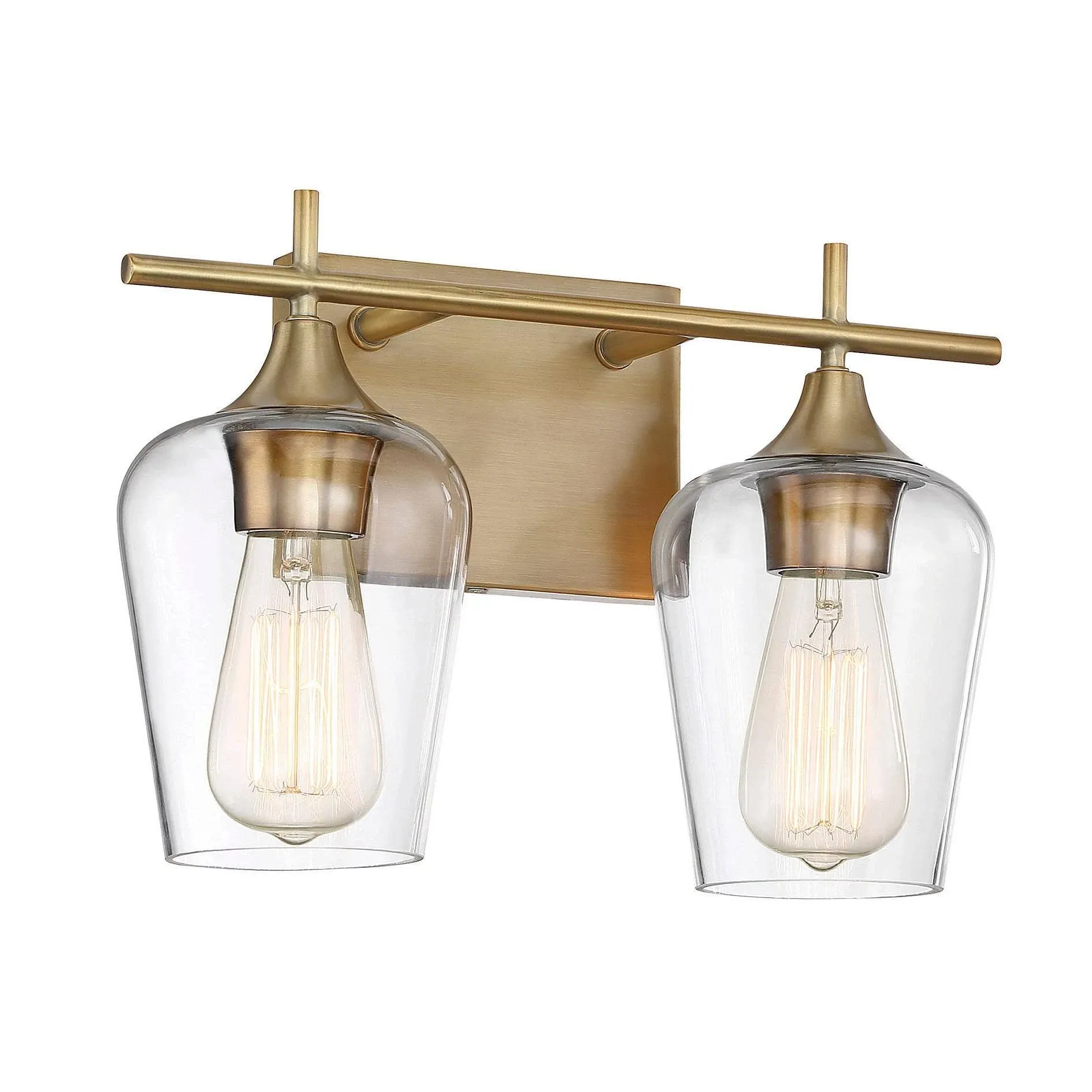 Savoy House Octave 2 Light Bath Bar, Warm Brass