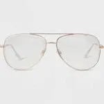 Classic Aviator Blue Light Glasses for Women Men, Metal Frame Clear Lens Eyeglasses (Gold)