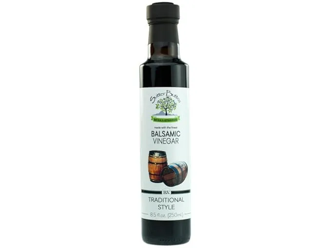 Sutter Buttes Aged Balsamic Vinegar – Traditional Style (250ml bottle), Artisan Italian Grape Must Reduction Balsamic Vinegar, Handcrafted Premium Thick and Sweet Golden Vinegar