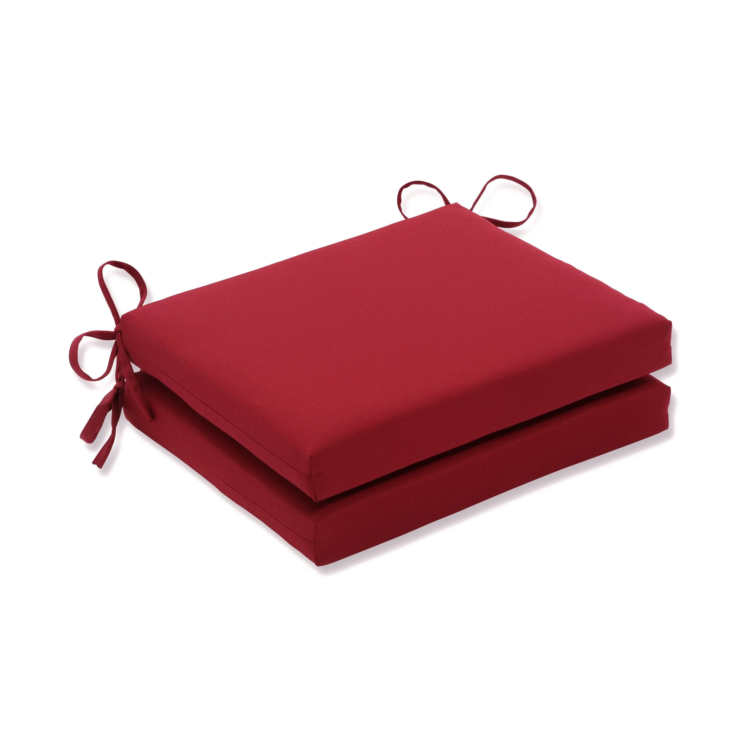 Pompeii Red Squared Corners Seat Cushion Set of 2