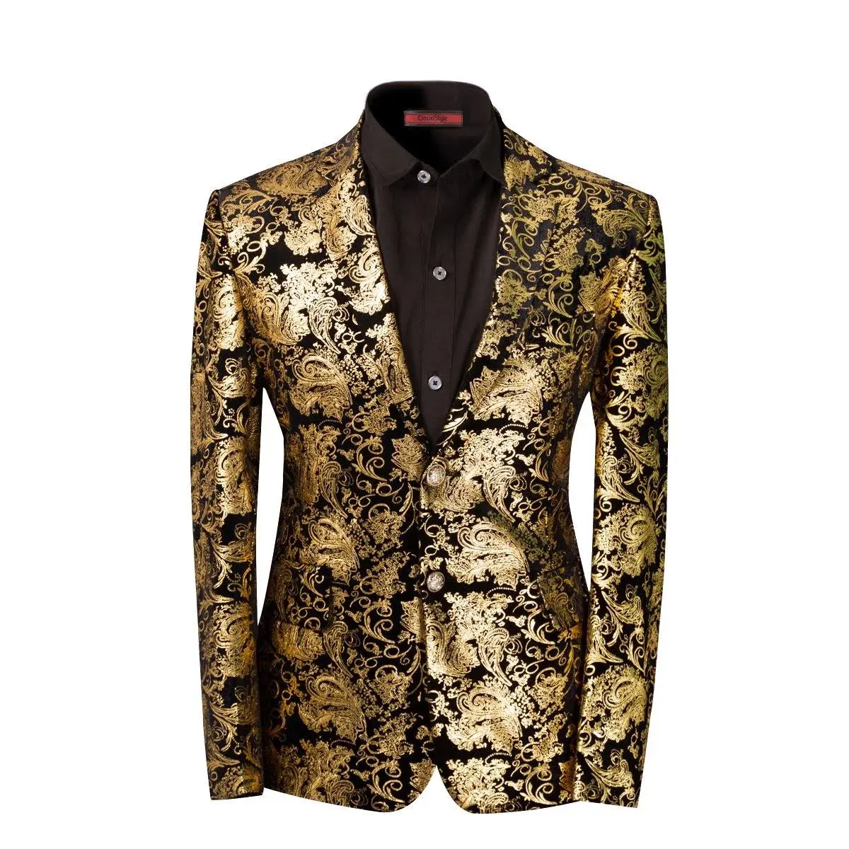 Cloudstyle Men&#039;s Dress Floral Suit Notched Lapel Slim Fit Stylish Blazer Dress S