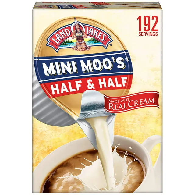 Land O Lakes Mini Moo’s Half & Half Creamer Singles, 192 Count (2 Pack)