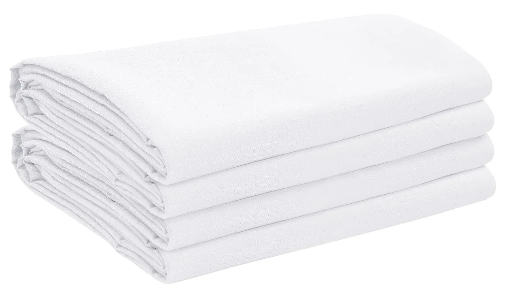 Oakias Queen Flat Sheets White Pack of 2 Top Sheets for Bed Soft Brushed ...