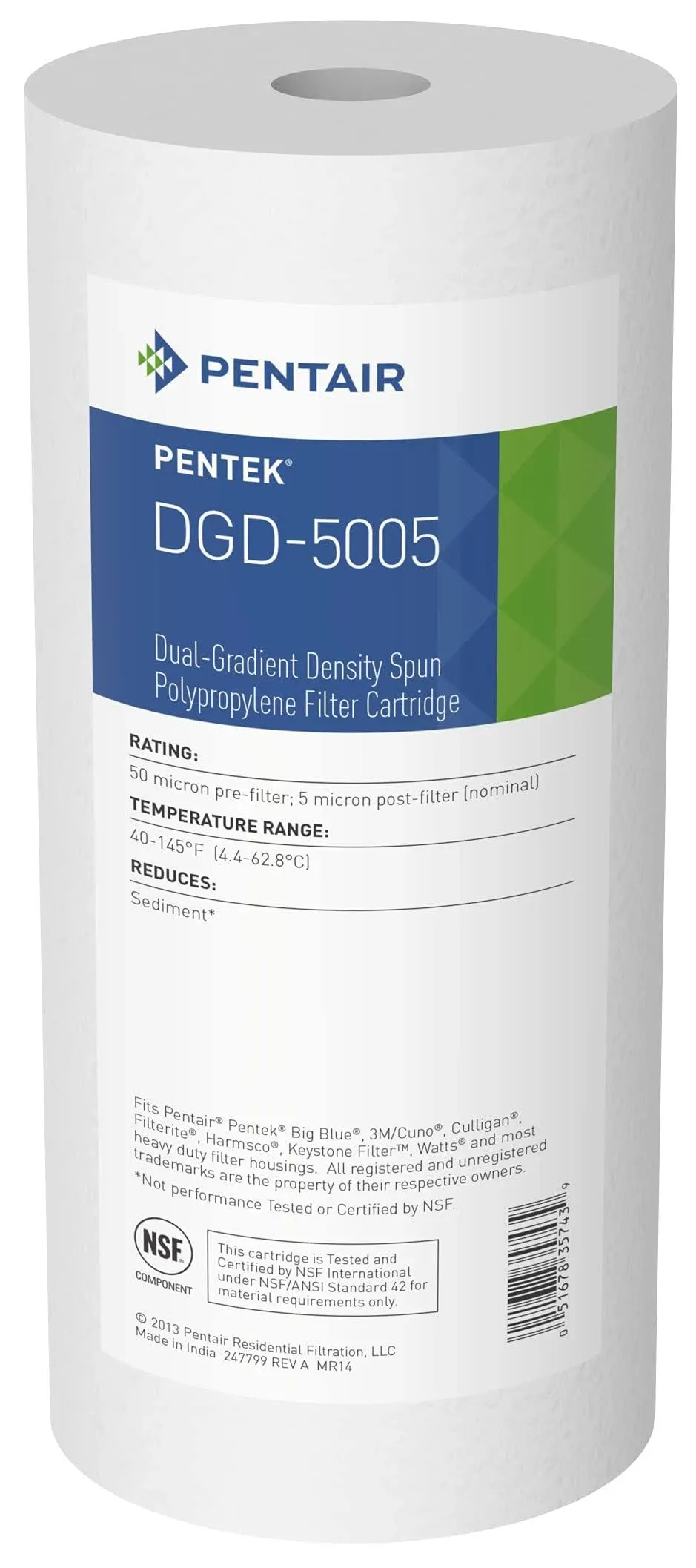 DGD-5005 10 in. x 4-1/2 in. Dual Gradient Sediment Water Filter