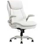 Serta Smart Layers Brinkley Ergonomic Bonded Leather High-Back Executive Chair, (White)