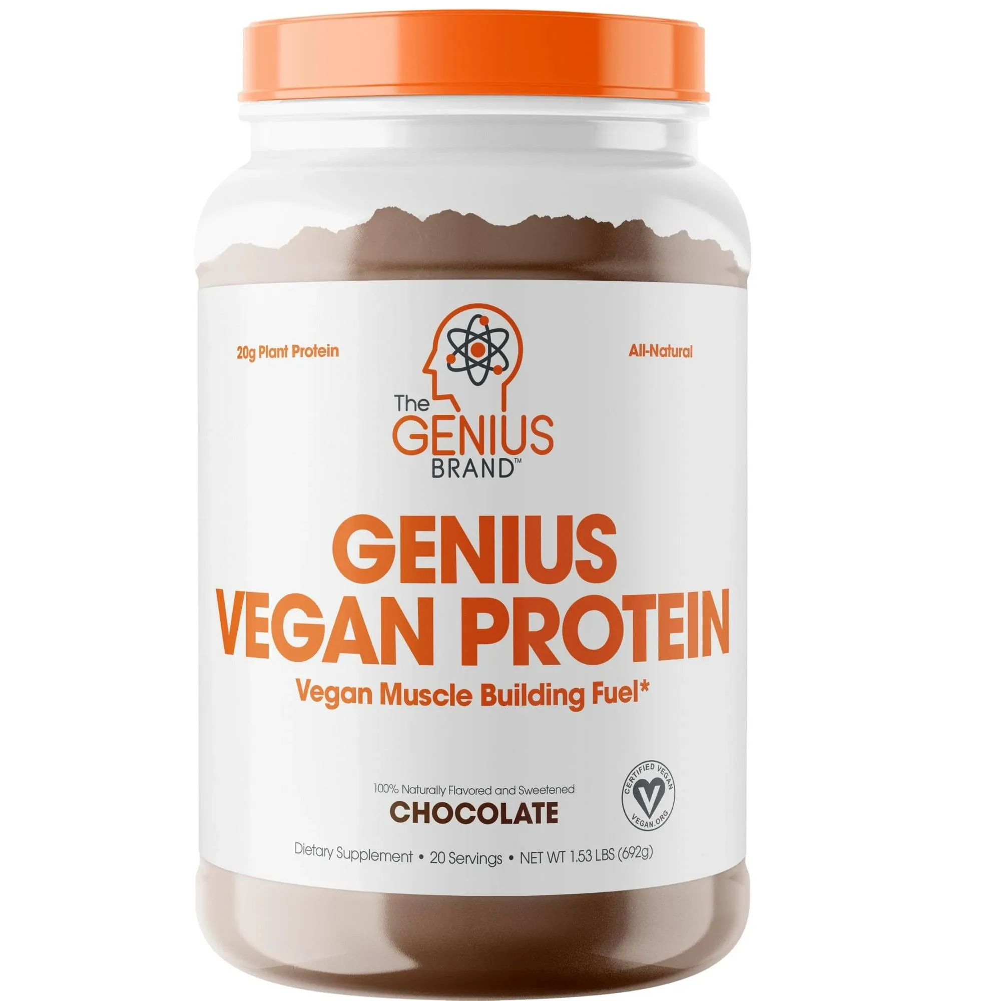 The Genius Brand Genius Vegan Protein Plant Based Lean Muscle Building Protein Powder