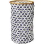 Household Essentials Bamboo Rimmed Round Krush Hamper Blue