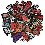 9 Pcs Mixed Patches Lot Band Rock Patches Iron On for Clothing