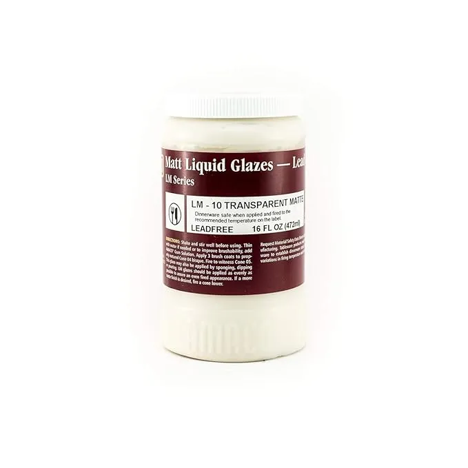 Amaco Lead-Free Matt Glaze - Pint, Transparent Matte, Transparent