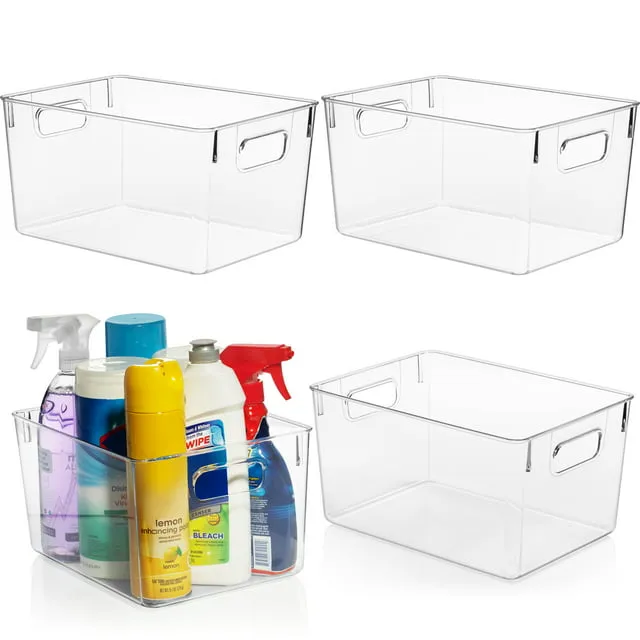 ClearSpace Plastic Storage Bins – Perfect Kitchen Organization or Pantry Storage – Fridge Organizer, Pantry Organization and Storage Bins, Cabinet Organizers