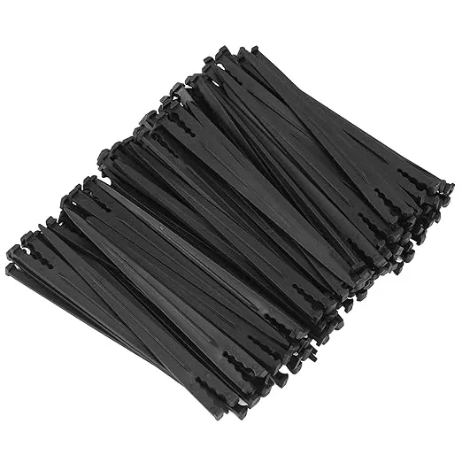 Irrigation Drip Support Stakes 1/8" 1/4" Tubing Hose for Vegetable Gardens Flower Beds Herbs Gardens Black 100 Pack