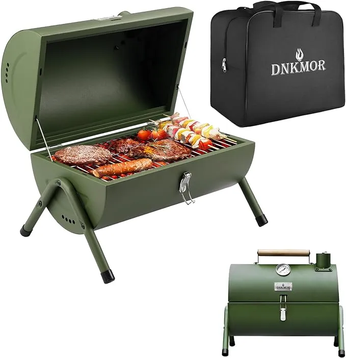 Portable Charcoal Grill Tabletop Outdoor Barbecue Smoker Small BBQ Grill Cooking