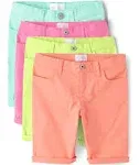 The Children's Place Girls' Roll Cuff Twill Skimmer Shorts