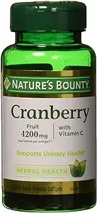 Nature's Bounty Cranberry Fruit 4200 mg, Plus Vitamin C, 120 Softgels (Pack of 2)