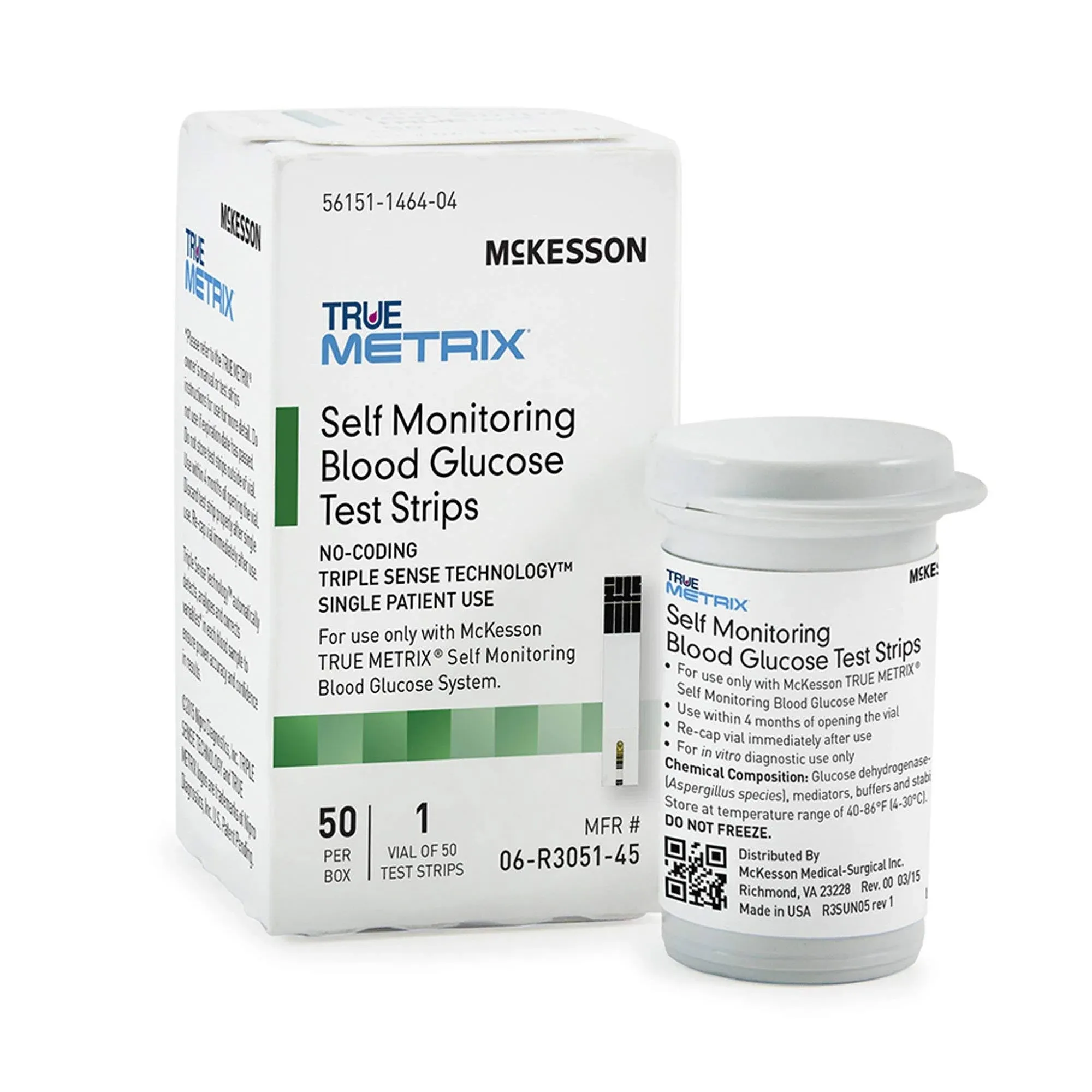 McKesson True METRIX Self-Monitoring Blood Glucose Test Strips, 50 Strips, 1 Pack