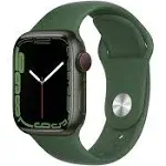 Apple Watch Series 7 (GPS + Cellular, 41MM) - Green Aluminum Case with Clover Sport Band (Renewed Premium)