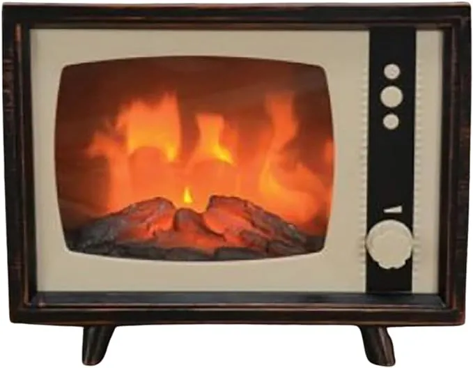 ELYYT Retro Flame TV - 11" LED Fireplace Effect Lends Home A Cozy Feel