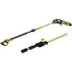 DEWALT 20V MAX* Pole Saw and Hedge Trimmer Attachment, 15-foot Reach, Brushless, Tool-Only (DCPS620B & DCPH820BH)