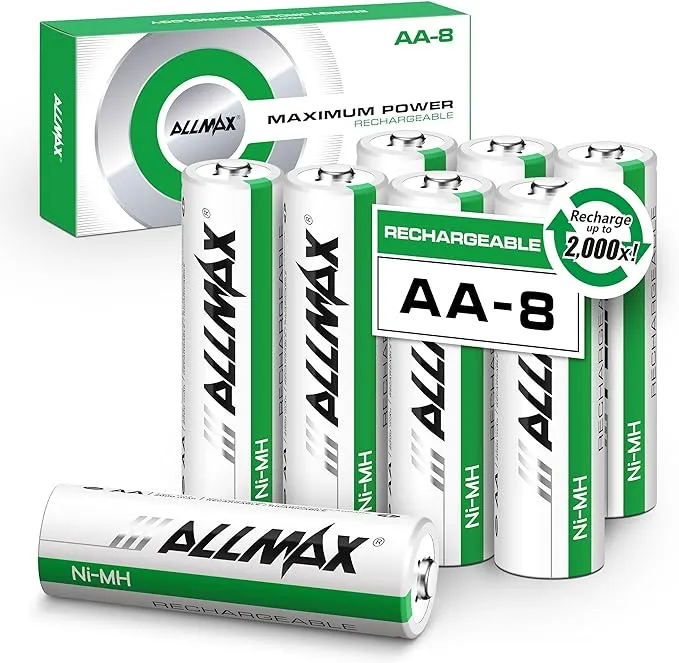 Allmax AA Maximum Power Rechargeable NiMH Double A 4 Count (Pack of 1)