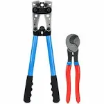 iCrimp Battery Cable Lug Crimping Tool for 8, 6, 4, 2, 1, 1/0 AWG Heavy Duty Wire Copper Lugs, Battery Terminal, with Wire Shear Cutter