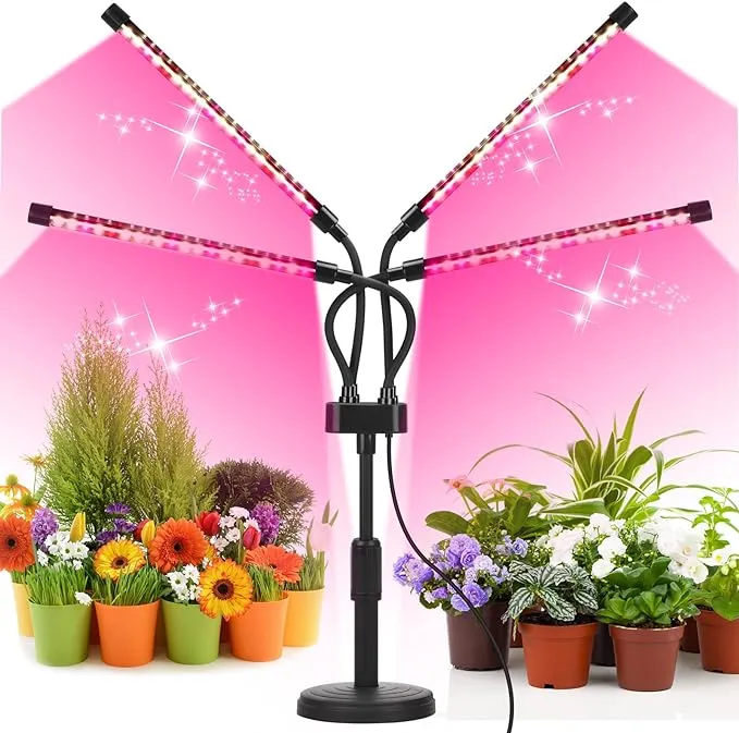 Grow Lights for Indoor Plants, Four Head LED Grow Light with Full Spectrum &amp; ...