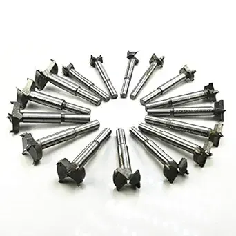 HURESON 16pcs 15-35mm Punching Bit Wood Slabs Flat Wing Drilling Hole Hinge 