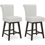 Modern Counter Height Swivel Bar Stool | Upholstered Faux Leather