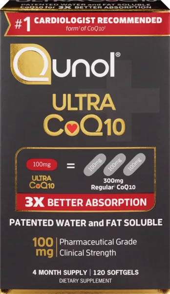 Qunol Ultra CoQ10 Softgels 100mg, 120 Count