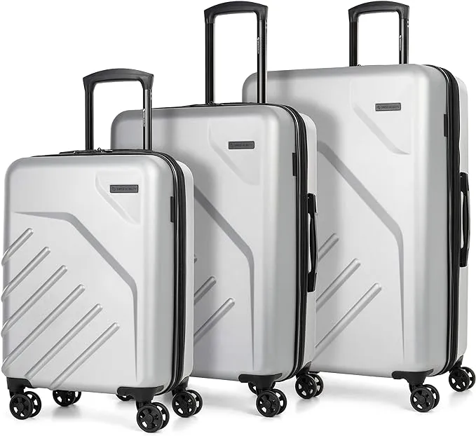 Swiss Mobility LGA 3 Piece Luggage Set Silver