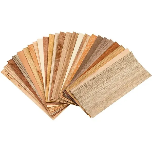 Sauers Exotic Species Wood Identification Kit & Wood Veneer Sample Pack - 4 inch x 9 inch 25 Pieces