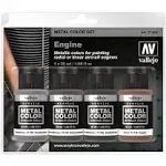 Vallejo Metal Colour - Engine 4 Colour Acrylic Paint Set