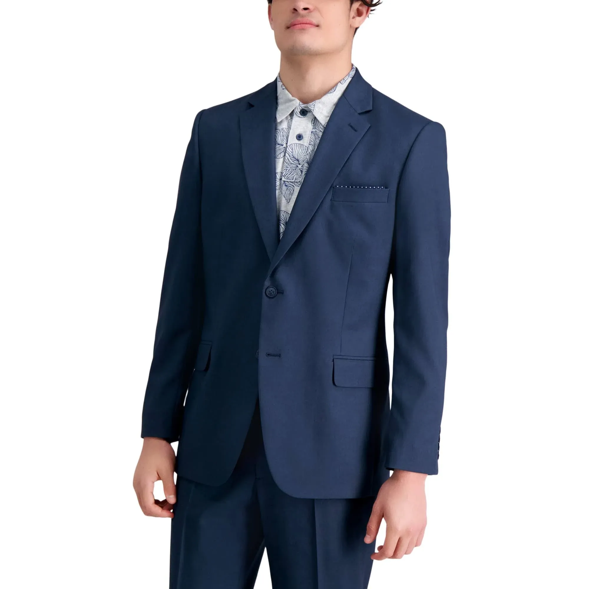 Men's Haggar Travel Performance Tailored Fit Stretch Suit Jacket, Size: 50 - Regular, Blue