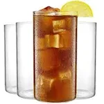 Thin Round Drinking Glasses Set of 4-19 oz Tall Water Glasses - Highball Glas...