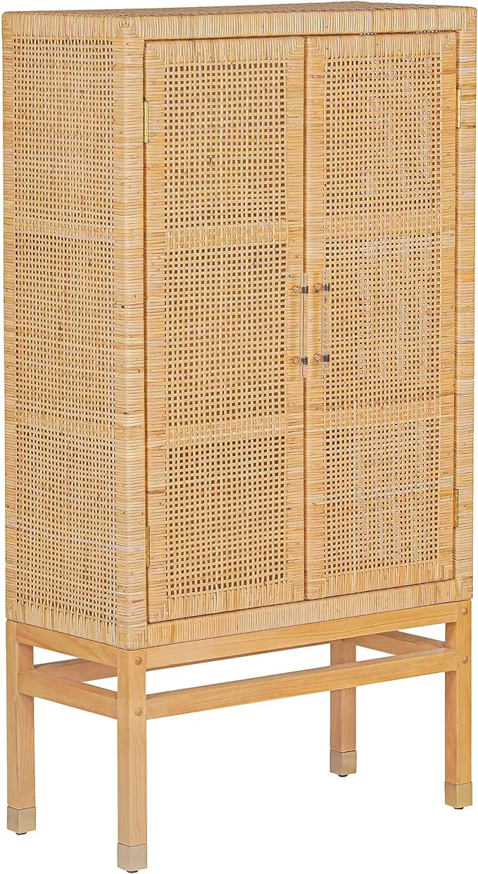 TOV Furniture Amara Woven Rattan Cabinet