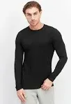 32 Degrees Men's 2-Pack Performance Lightweight Thermal Baselayer Crewneck Top, Black/Black, Medium