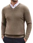 COOFANDY Men V Neck Dress Sweater Knit Long Sleeve Casual Slim Fit Pullover Sweater