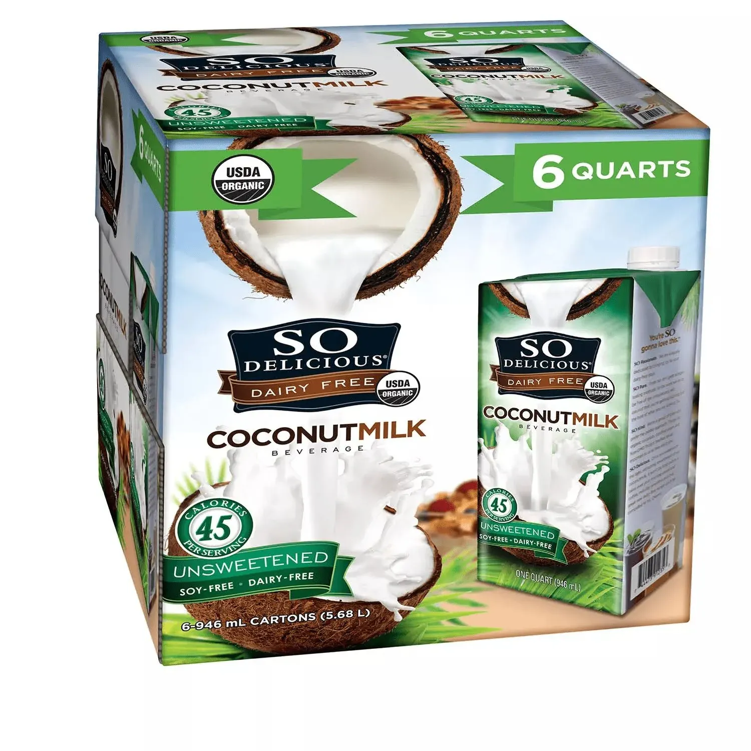 So Delicious Coconut Milk Beverage, Unsweetened - 32 fl oz