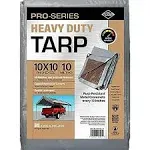 10x10 Heavy Duty Tarp, 10 Mil Thick, High Durability, Tear & Fade Resistant, UV Treated, Grommets Every 18 Inches