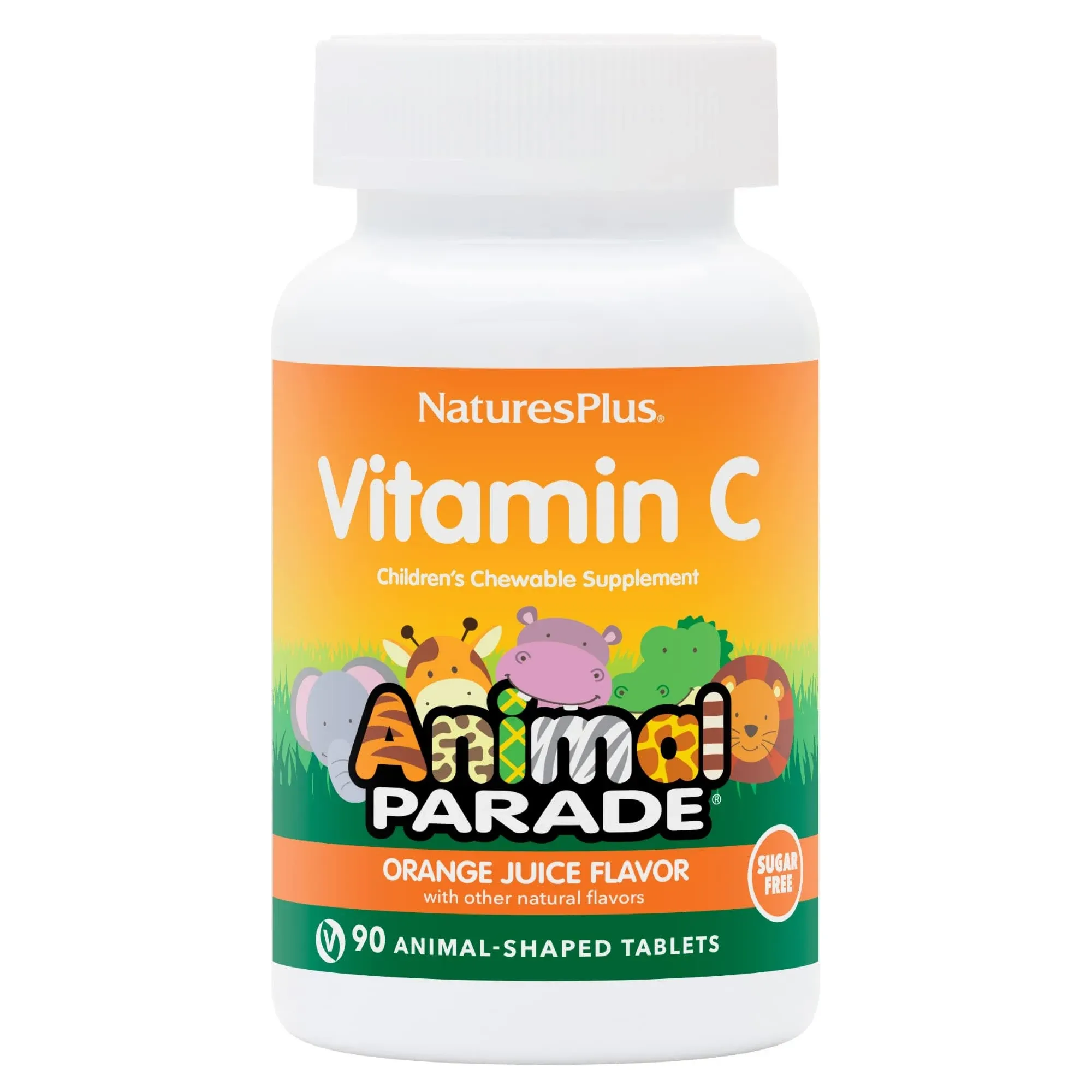 Animal Parade Sugar-Free Vitamin C Orange Juice Flavor by Nature's Plus 90 Tablets