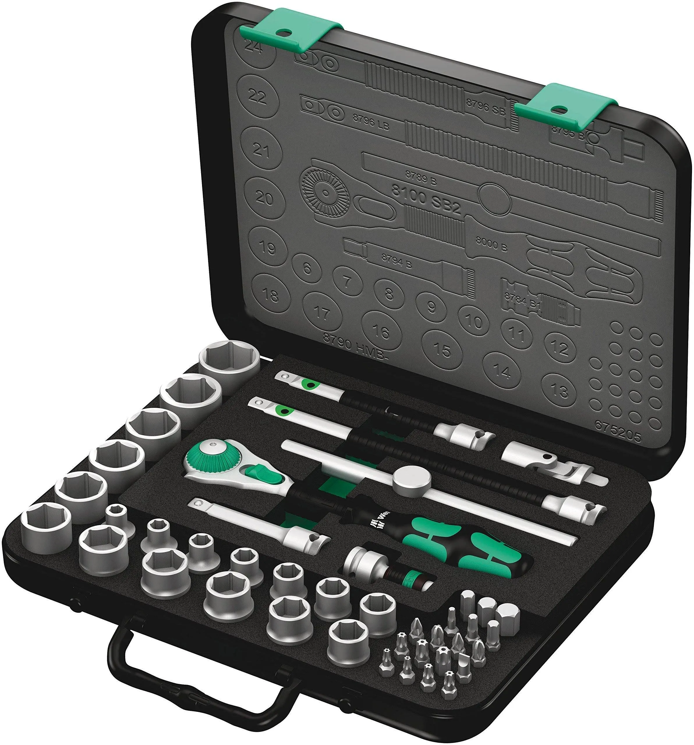 Wera 8100 SB 2 Zyklop 3/8" Metric Ratchet Set, 43-Pieces